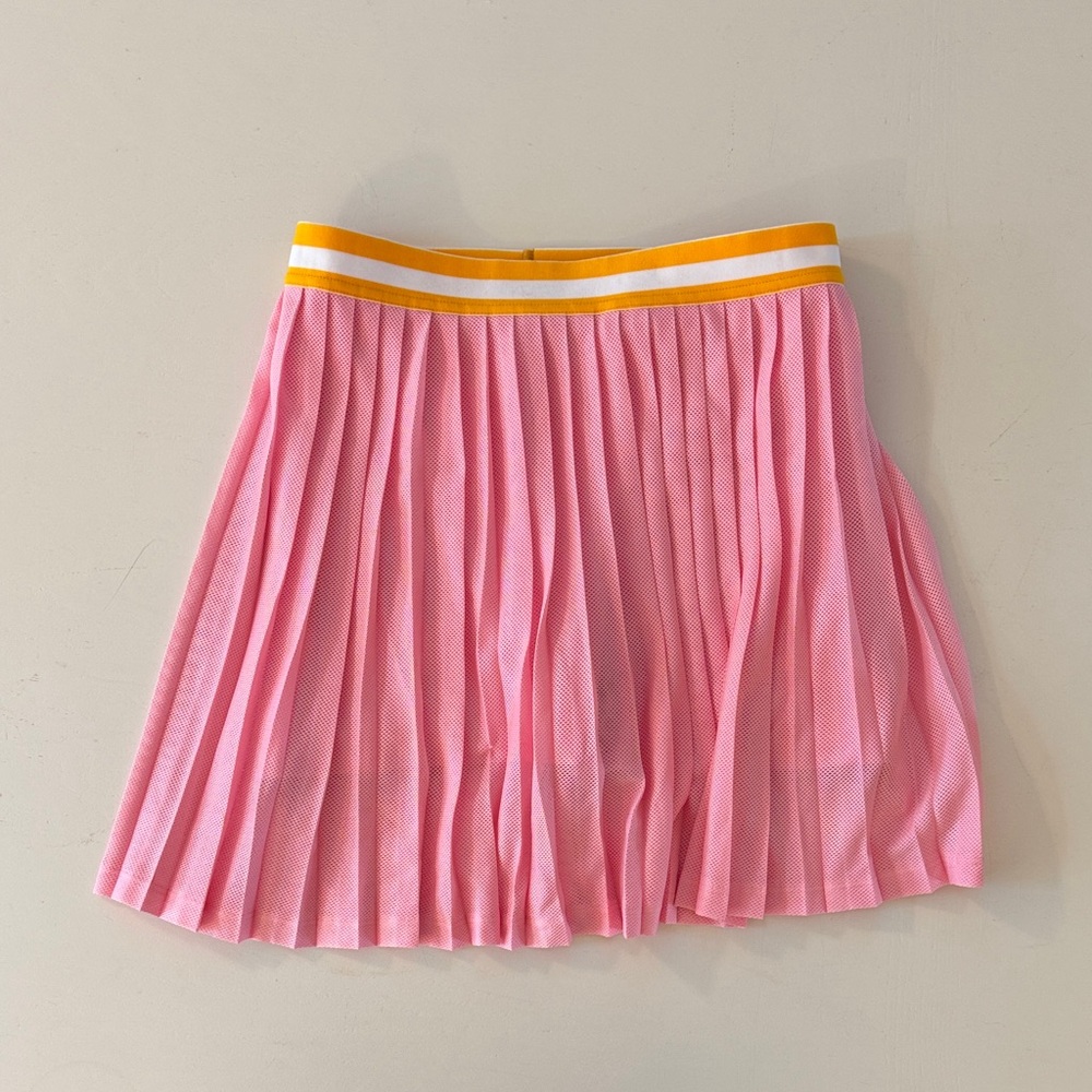 J. Crew Pink Pleated Skirt with Yellow Accent